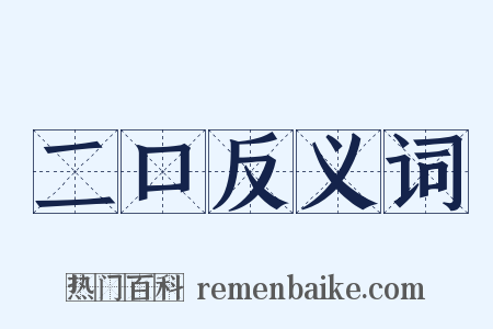 二口反义词是什么意思的图片